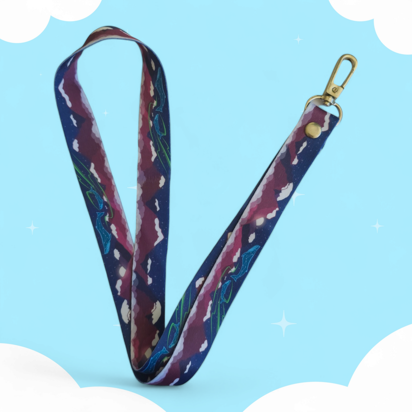Whales Night Lanyard