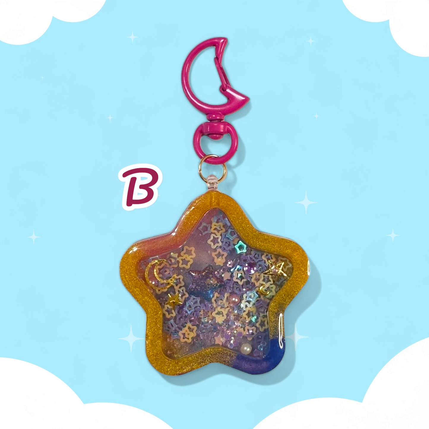 Star Dry Shaker Keychains