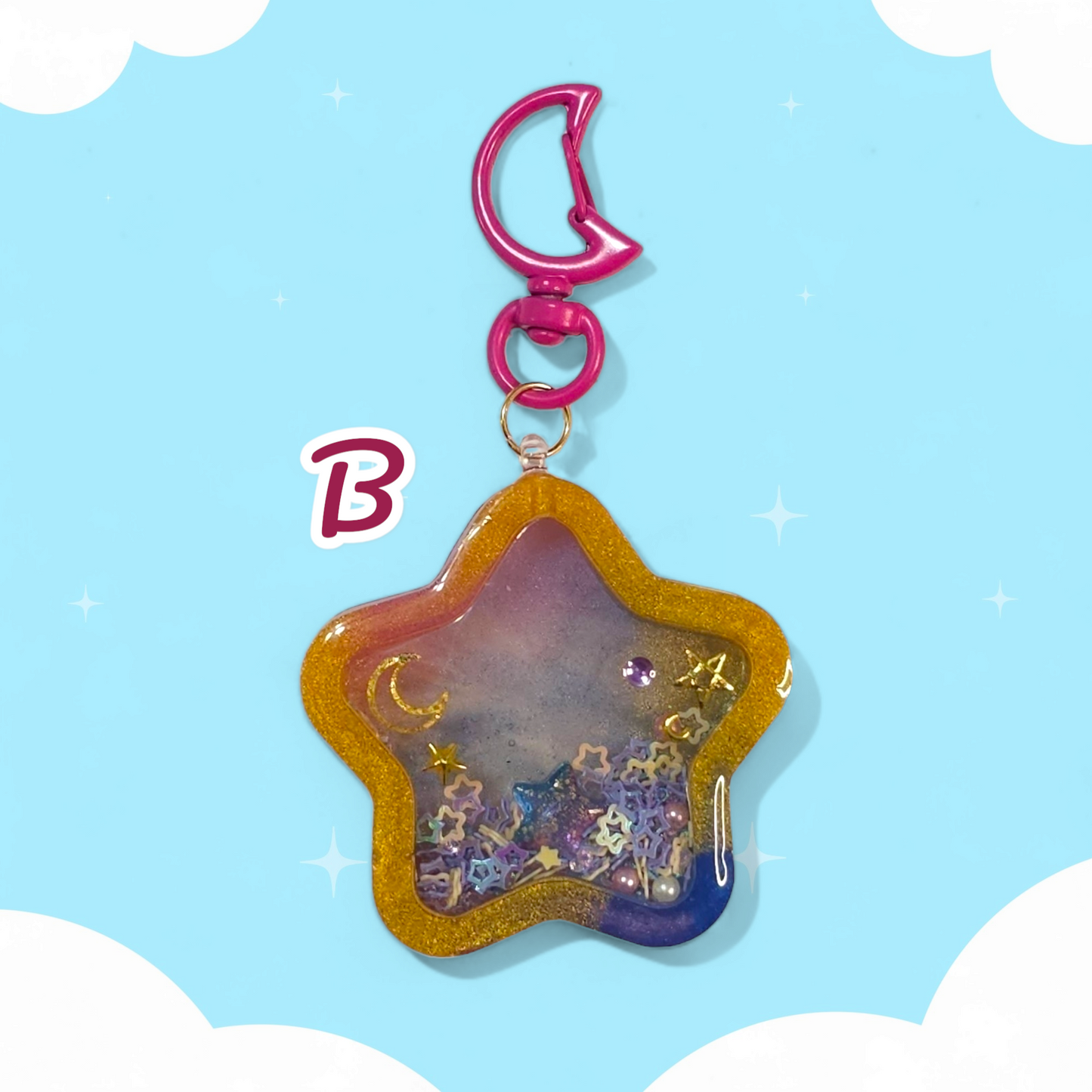 Star Dry Shaker Keychains
