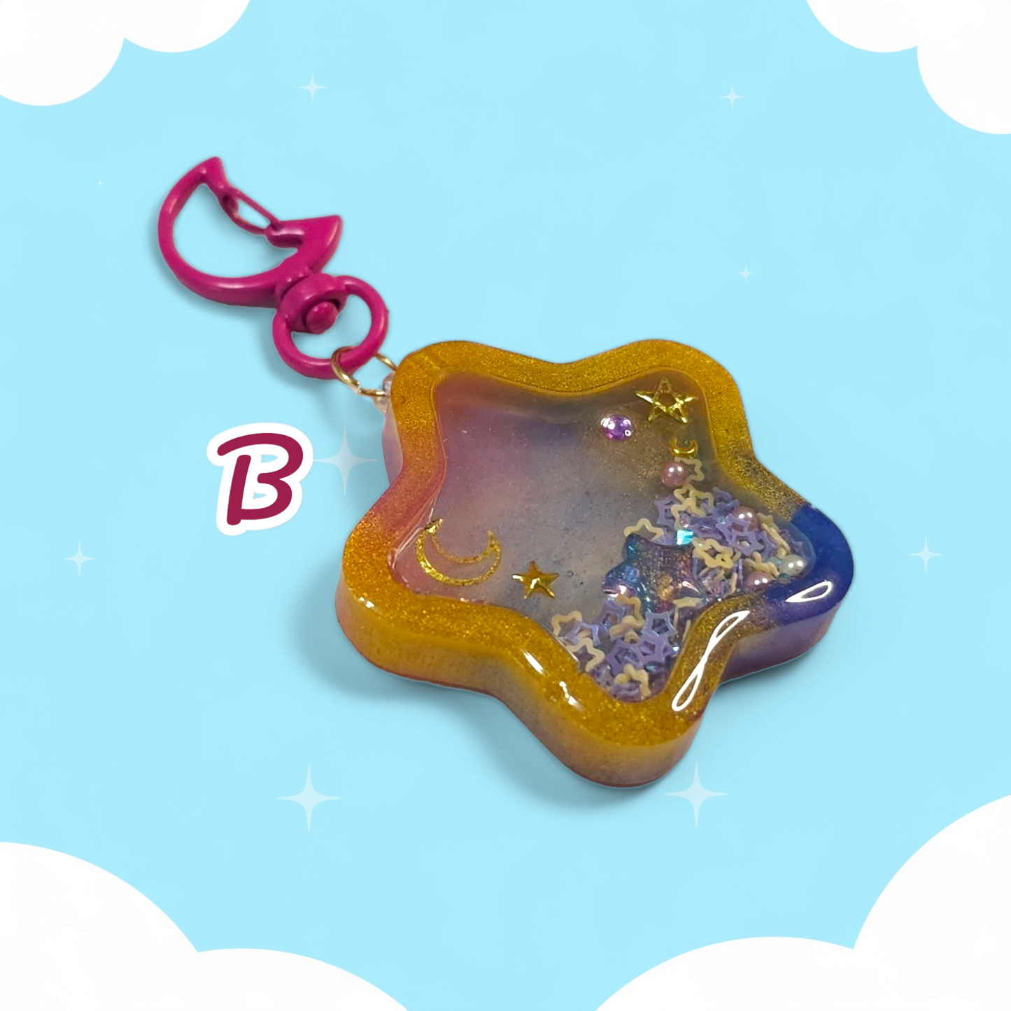 Star Dry Shaker Keychains