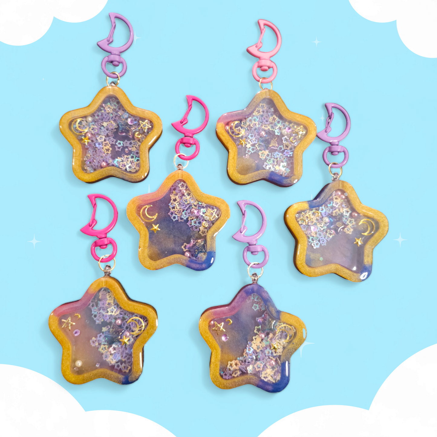Star Dry Shaker Keychains