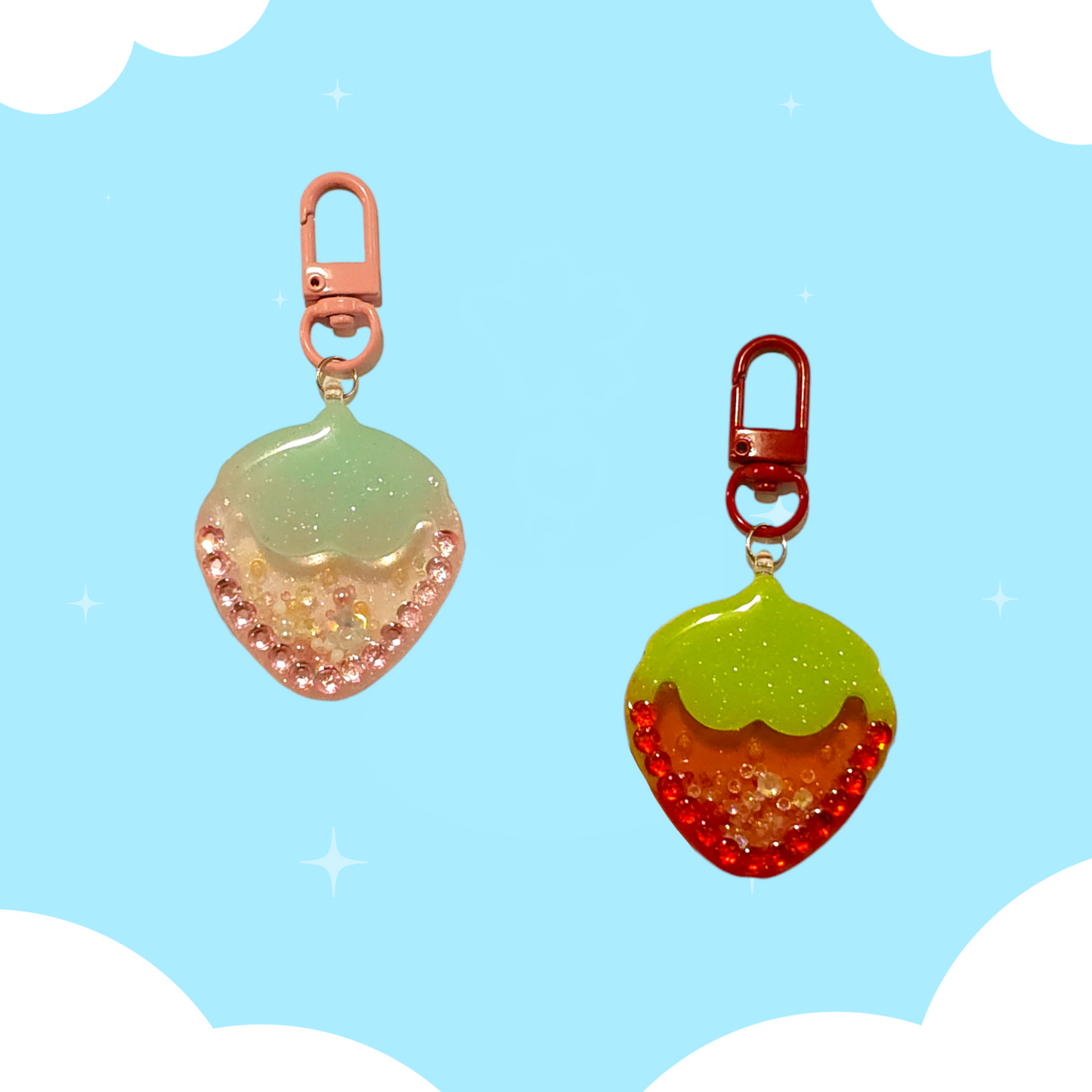 Strawberry Dry Shaker Keychains